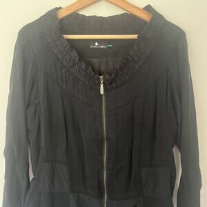 C’arla Du Nord Mixed Media Zip Dress Size 40 (U.S. 10) Black